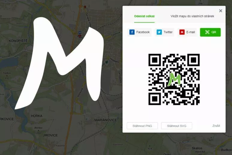 Mapy.cz QR kód Mapy.cz QR kód