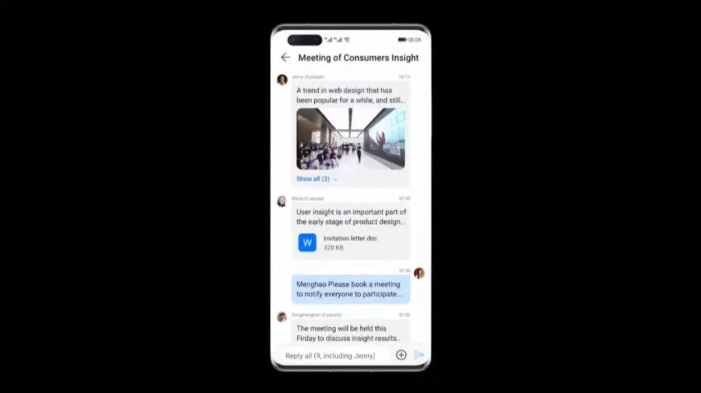 EMUI 11 zajímavé funkce e-mail conversation mode konverzace