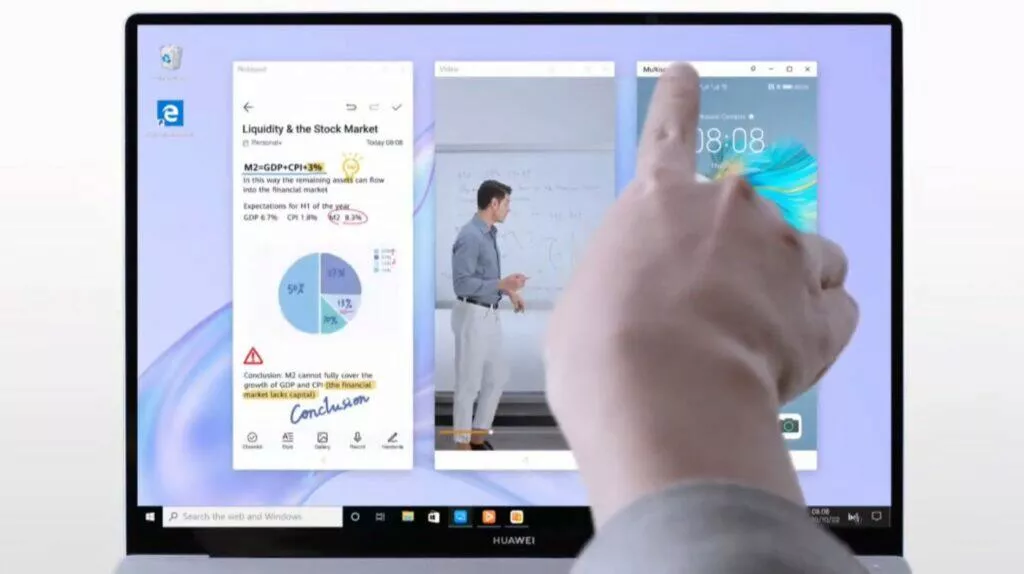 multi-screen collaboration ovládání oken