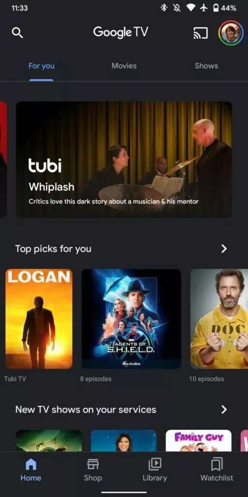 nová aplikace Google TV home domů