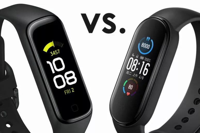 porovnání Xiaomi Mi Band 5 a Samsung Galaxy Fit2