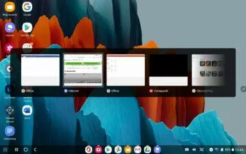 Samsung Galaxy Tab S7 DeX přepínání aplikací