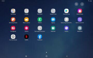 Samsung Galaxy Tab S7 One UI aplikace