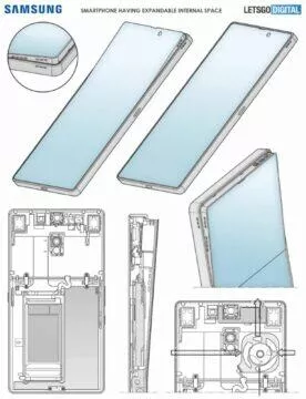 Samsung telefon s výklopným displejem patent výkres