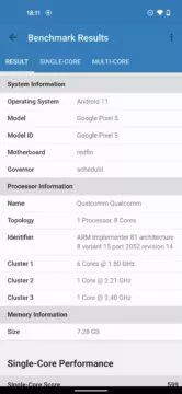 benchmark nový pixel