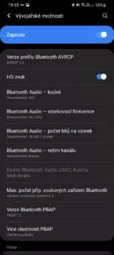 Bluetooth kodeky kvalita zvuku nabídka