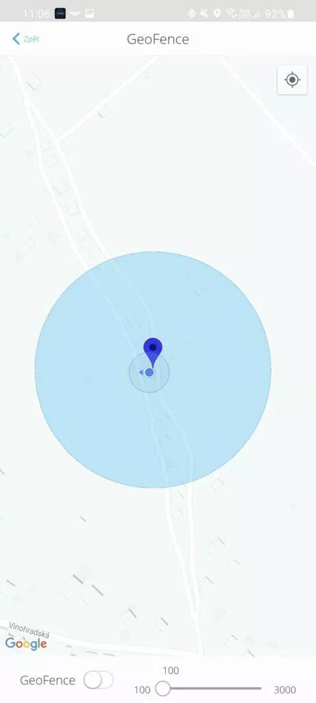 GeoFence radius