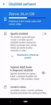 Google Fotoaparát ušetřemí místa v úložišti - spořič úložiště