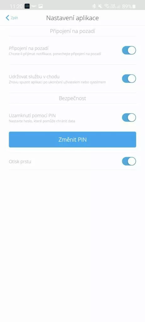 nastavení notifikací