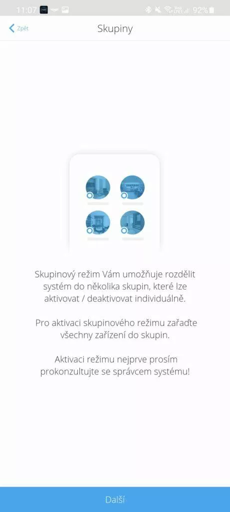 nastavení skupin