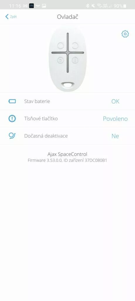 ovladač AJAX hlavní obrazovka