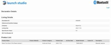 Redmi AirDots 3 Bluetooth certifikace screen