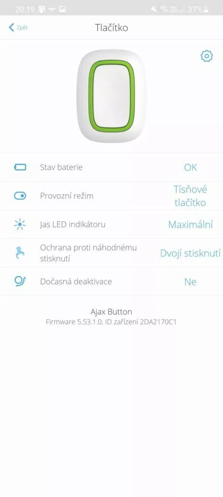 tlačítko aplikace hlavní karta