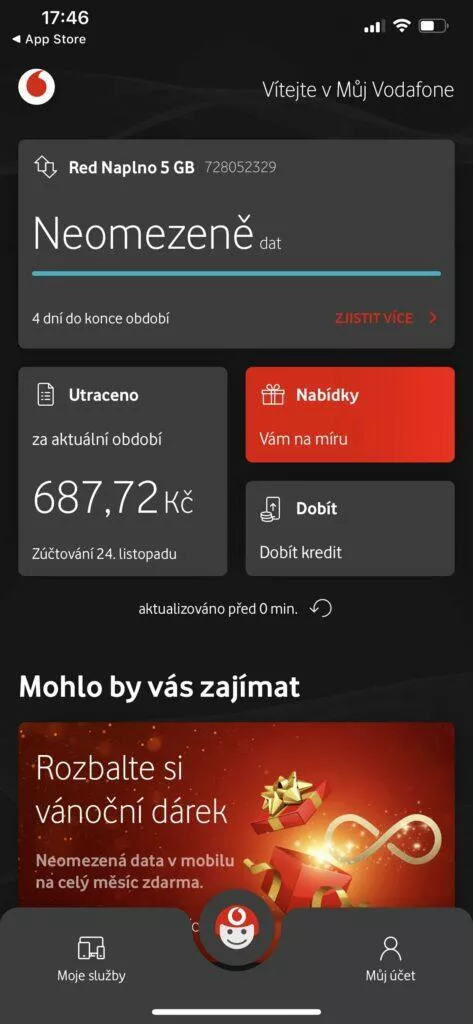 vodafone aplikace