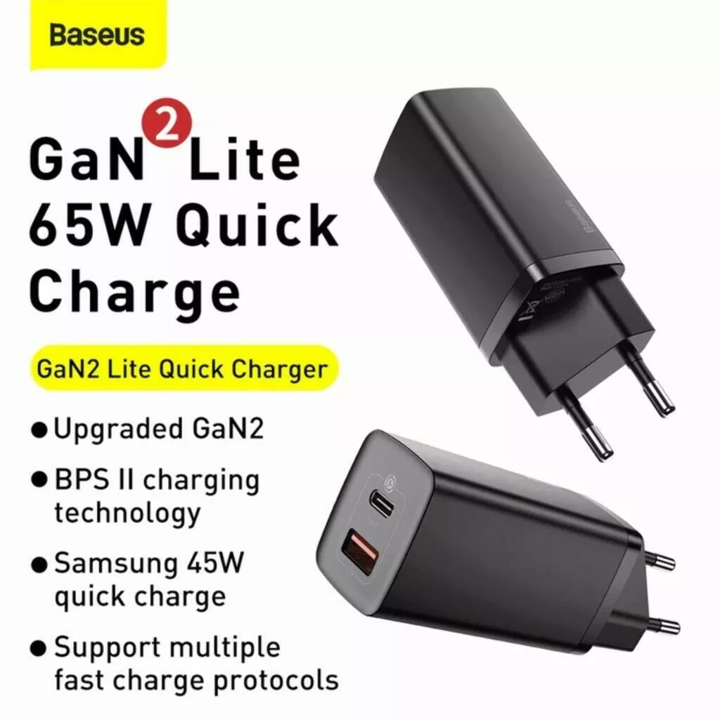 65W GaN nabíječka Baseus parametry