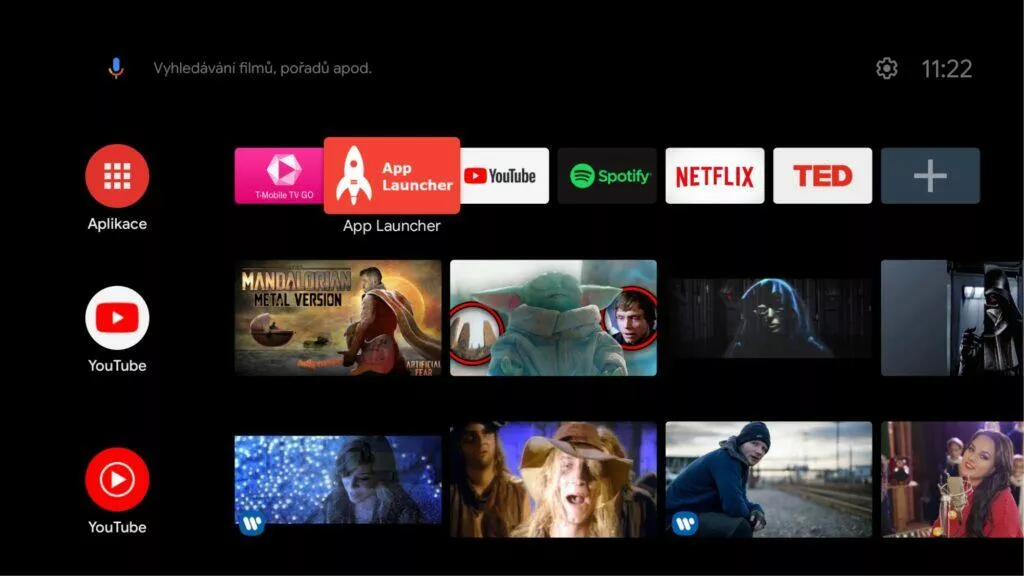 Android TV všechny nainstalované aplikace App launcher for TV zástupce