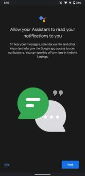 Google Asistent hlasové notifikace drátová sluchátka upozornění