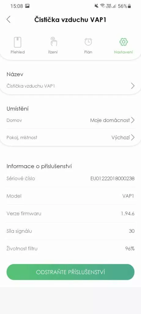 informace o čističce