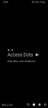 Android notifikace použití kamery mikrofonu Access Dots hlavní stránka