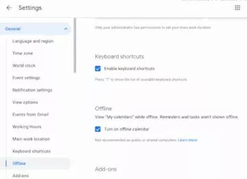 Google Kalendář desktopový offline mód nastavení náhled