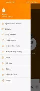 Netatmo Energy menu