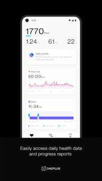 nová aplikace OnePlus Health údaje