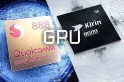 Snapdragon 888 Kirin 9000 GPU porovnání