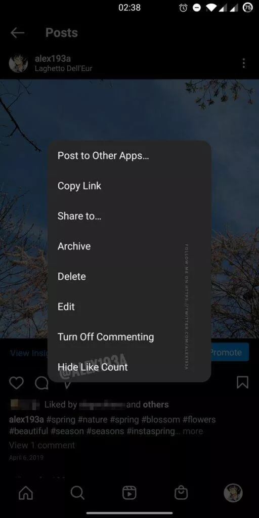 Veřejné zobrazování srdíček Instagram hide