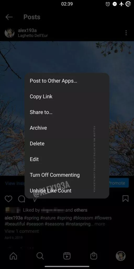 Veřejné zobrazování srdíček Instagram unhide