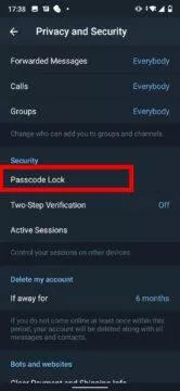 заблокировать разговор