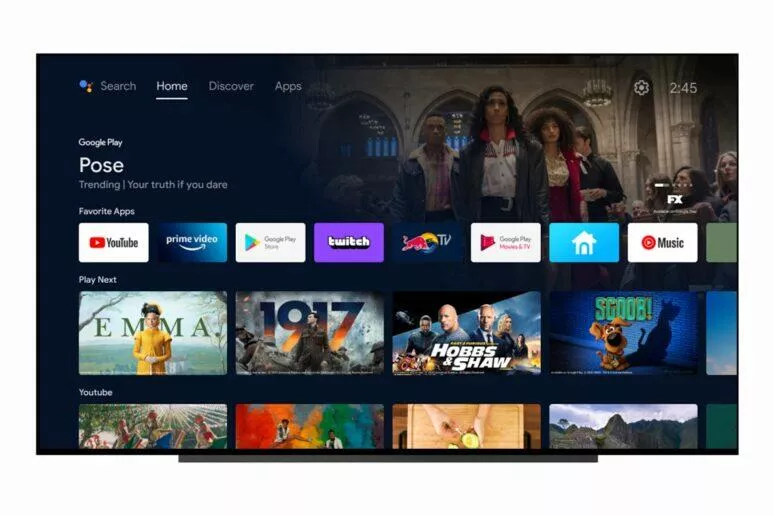 Android TV uživatelské rozhraní Google TV Android TV uživatelské rozhraní Google TV
