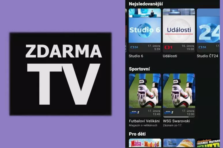 aplikace Zdarma TV aplikace Zdarma TV