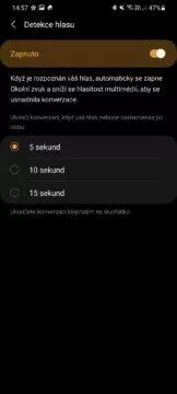Galaxy Wearable detekce hlasu