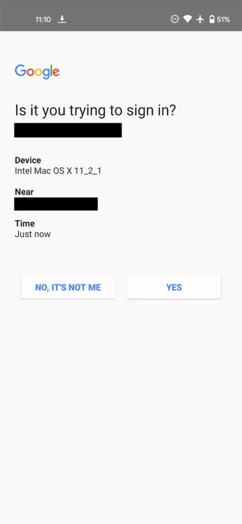 google svetly rezim vyskakovaciho okna 2fa