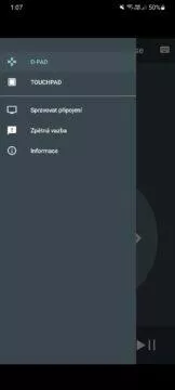 jak ovládat Android TV telefonem leve menu