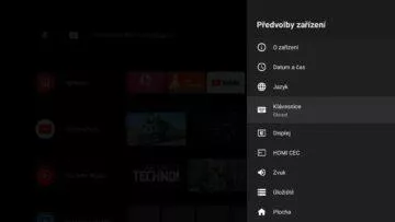 jak přepnout jazyk klávesnice Android TV předvolby zařízení