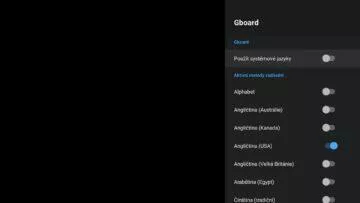 jak přepnout jazyk klávesnice Android TV výběr jazyka