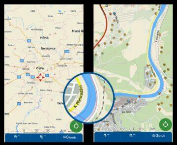 MapFactor Navigator zobrazení hranic okresů detail
