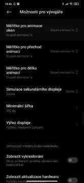 MIUI 12 zpomalený mobil animace měřítka