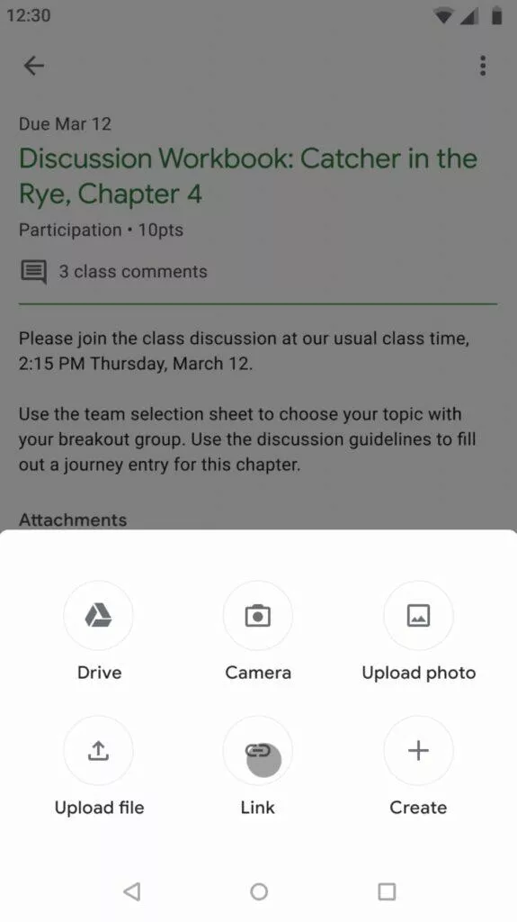 Google Classroom offline mód - pridani souboru