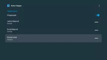 Android TV screenshot snímek obrazovky Button Mapper funkce