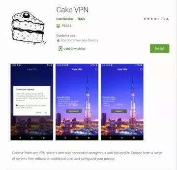 Devět aplikací Clast82 - cake vpn