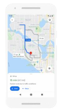 Google Mapy ekologické trasy animace