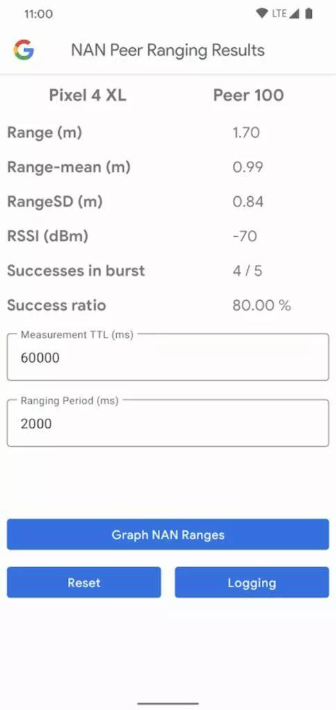 Google WifiNanScan App NAN