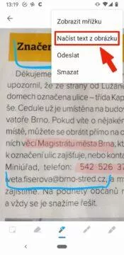 Google Keep vychytávky - nacist text z obrazku