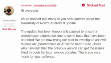 OnePlus Nord Android 11 dorazí později