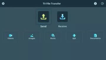 TV File Transfer hlavní menu