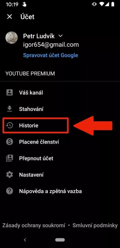 přejít ze Spotify na YouTube Music - youtube music historie