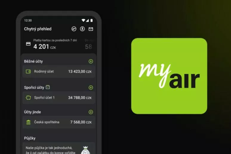 AirBank aplikace tmavý režim AirBank aplikace tmavý režim