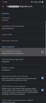 Chat v aplikaci Gmail zapnutí